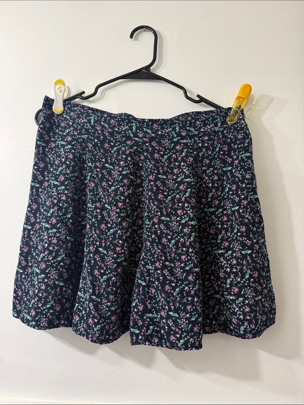Takara Navy Floral Mini Skirt with Pink & Mint Accents